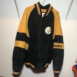 Pittsburgh Steelers Big Patch Leather Coat Jacket